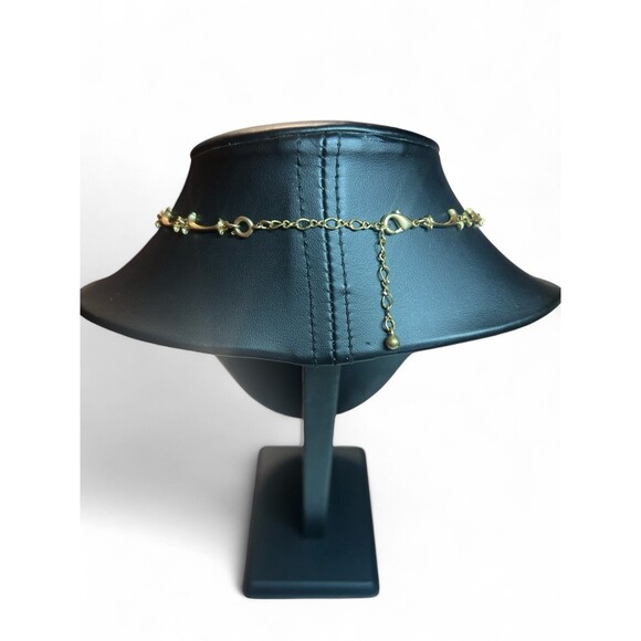 Vintage Avon Necklace Y-Drop Yellow Briolette Scalloped Gold‎ Tone Chain 18" - Picture 2 of 3